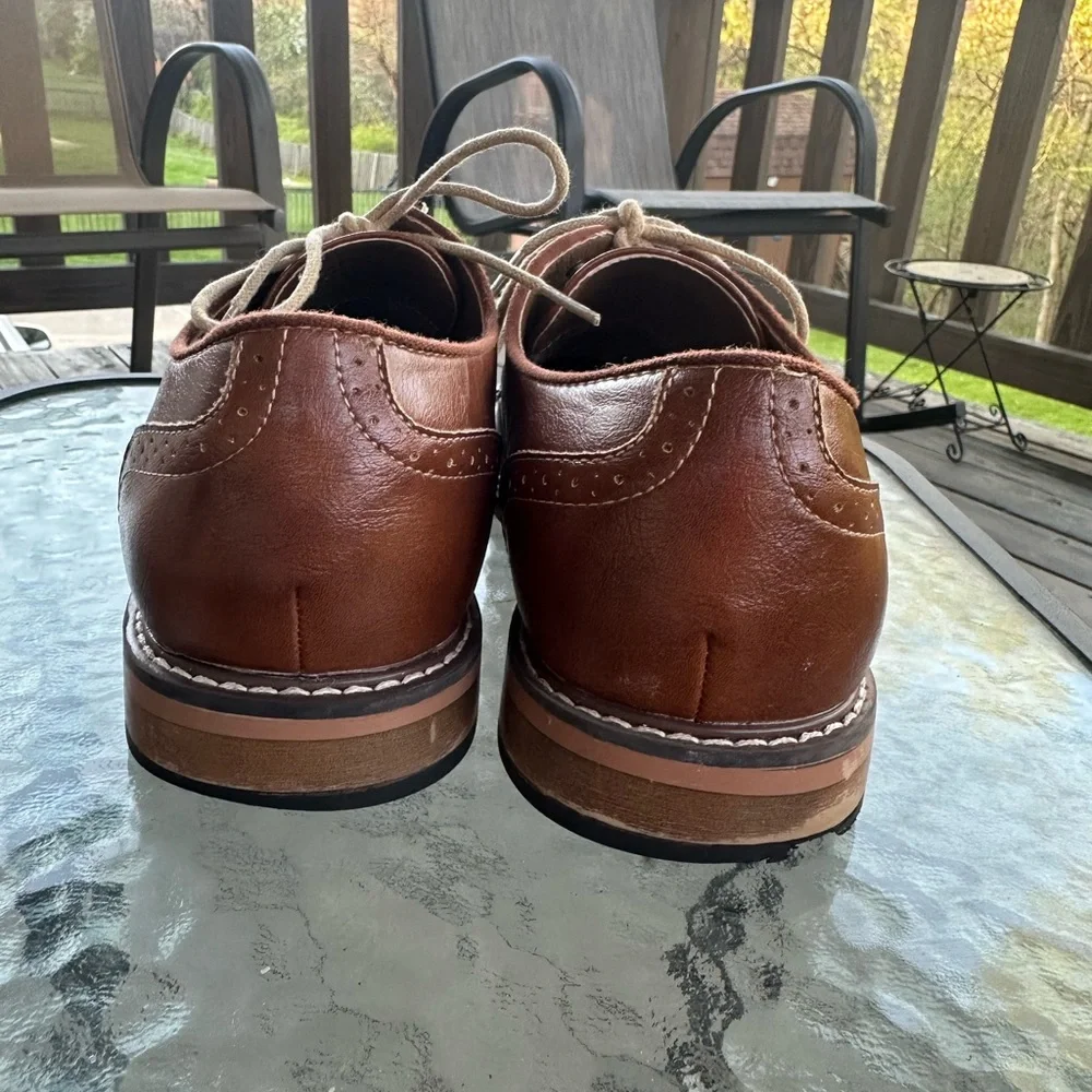 Madden Dress Shoes Brown Leather‎ Lace Up Oxford Perforated Men's Size 9.5